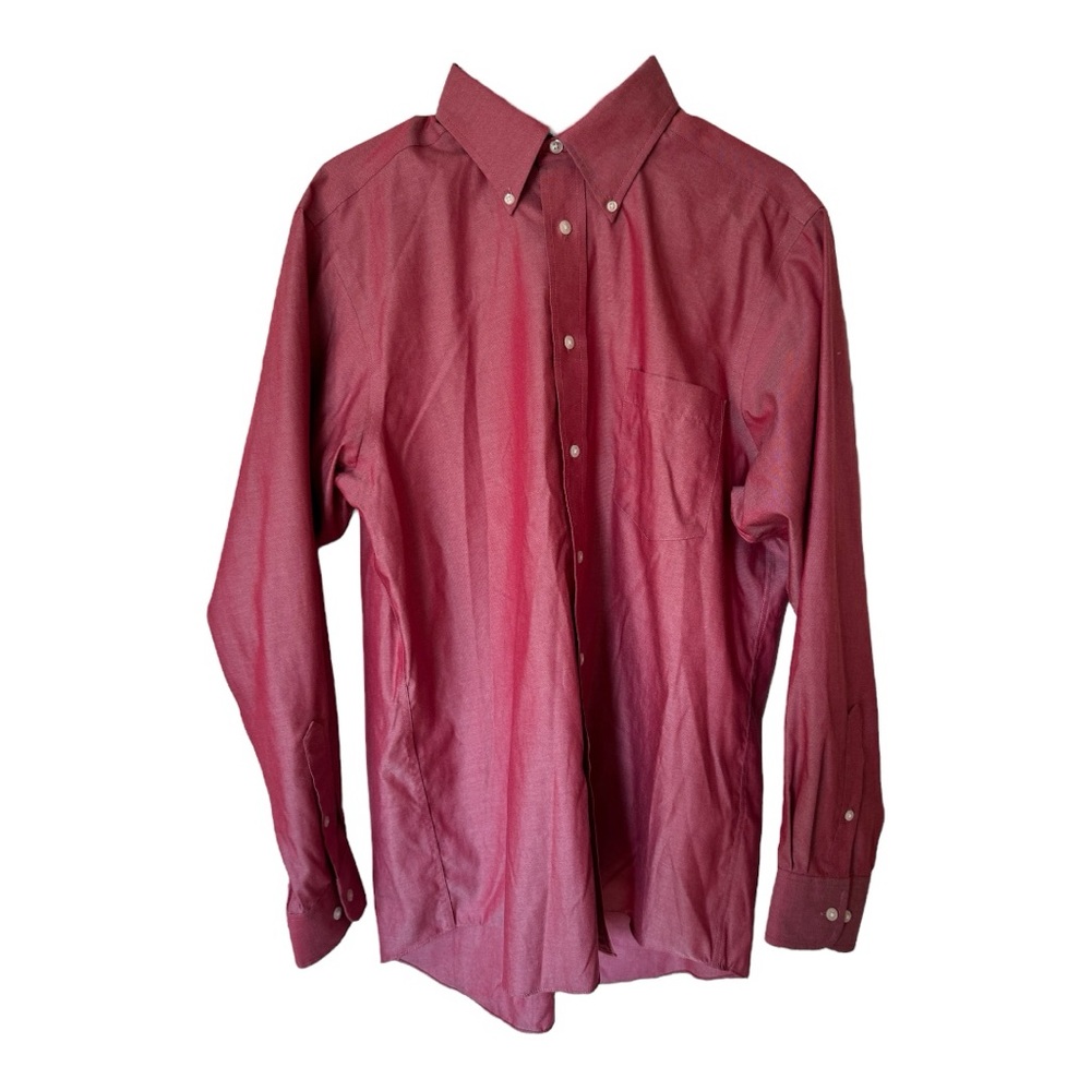 Eagle Shirt Makers Solid Iridescent Red Shirt Men's Large